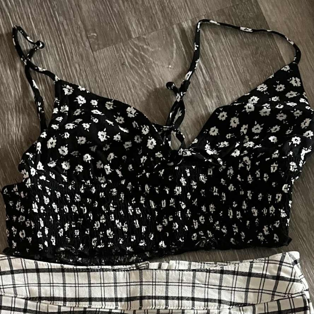 Garage Black and White Floral Camisole